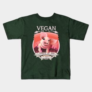 Vegan - Lovers of life. Los Angeles Vegan (light lettering) Kids T-Shirt